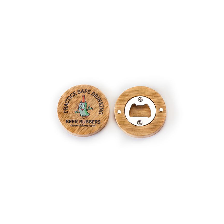 Round Wood Magnet Bottle Opener